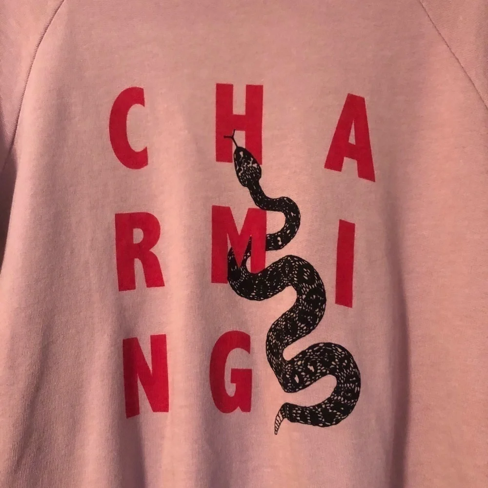 NWT Wildfox Charming Snake Biona Sweatshirt Pullover Pink Size Small